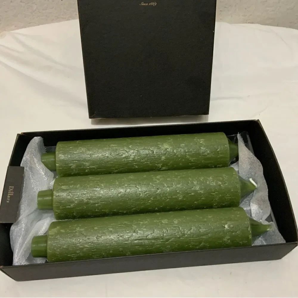 Root Dillar Candles Timberline Dillar 7/8” tempered  base Dark Olive 1.75” wide